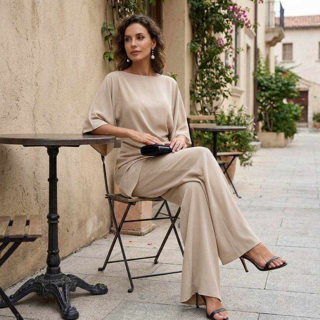 Gabriela | Completo di Blusa Drappeggiata e Pantalone Largo