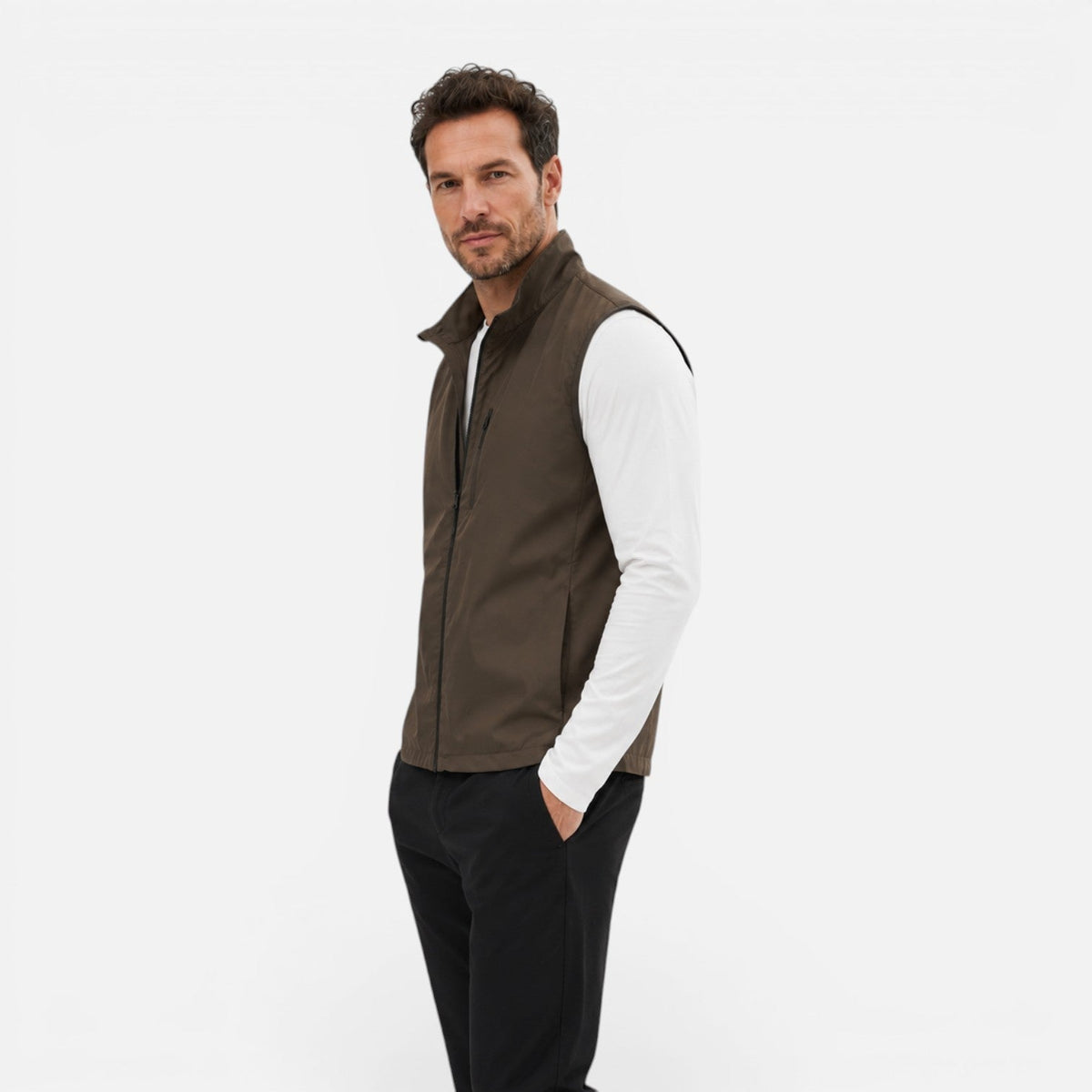 Gilet Softshell Uomo Leggero Idrorepellente Smanicato con Zip