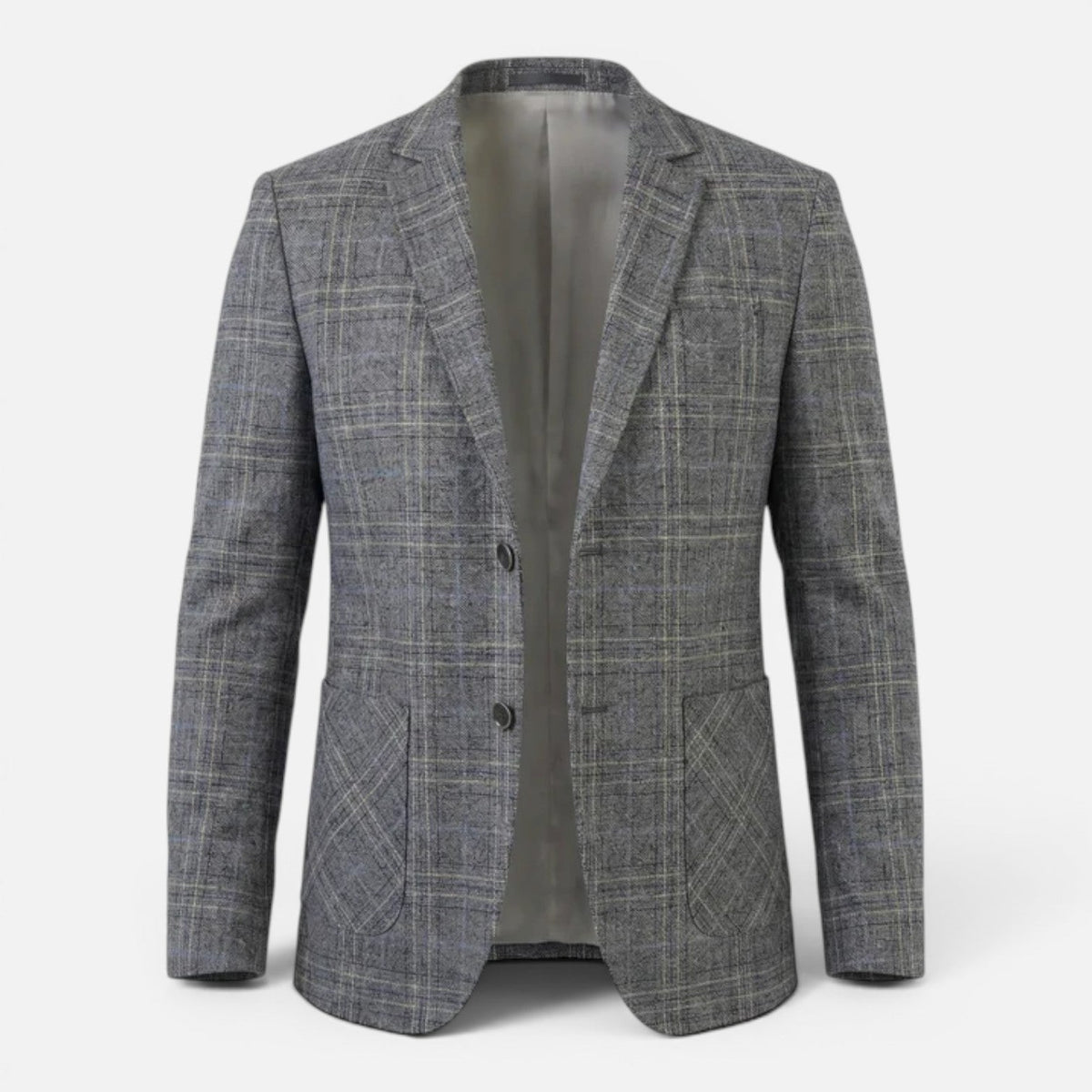 Blazer Uomo a Quadri Slim Fit Sartoriale Elegante