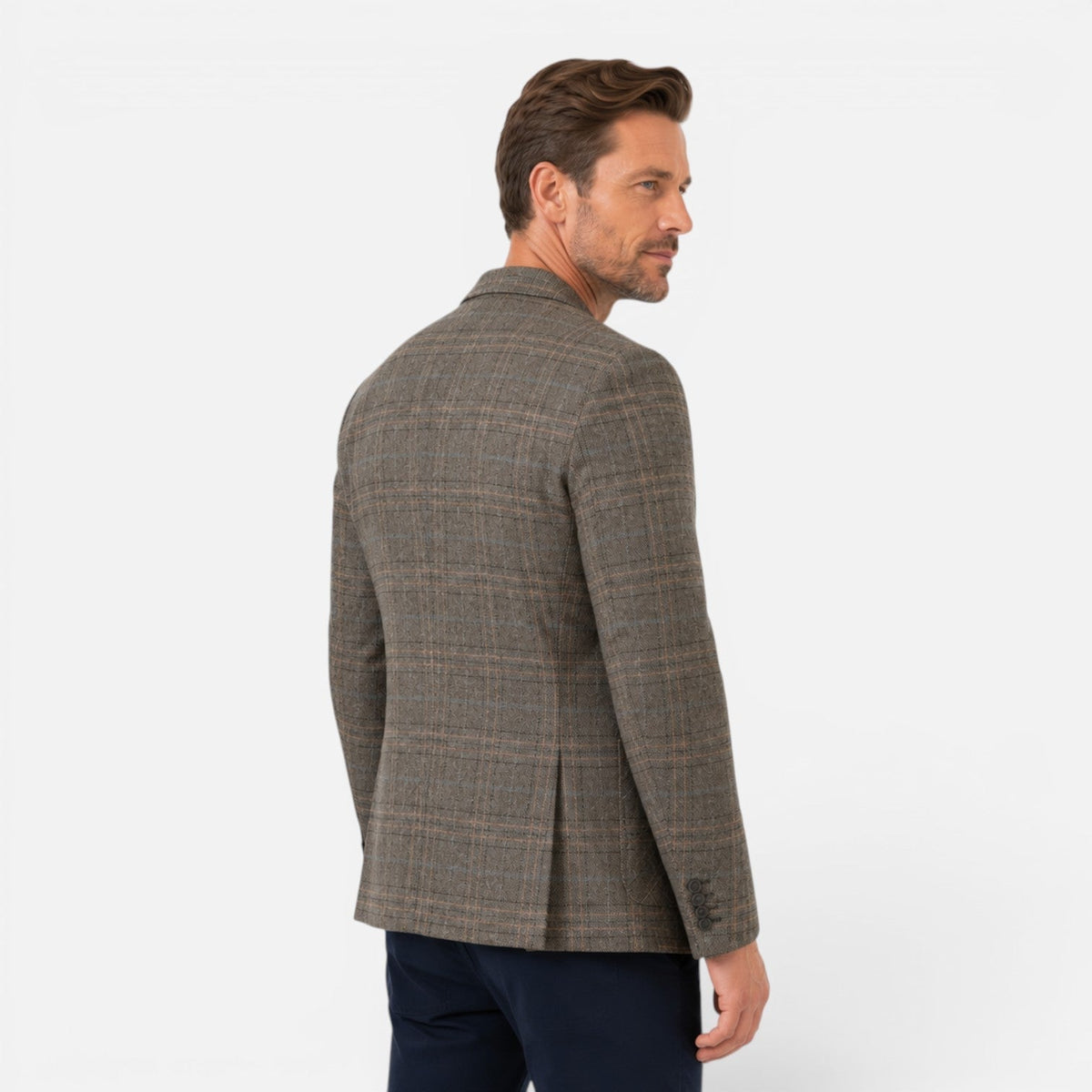 Blazer Uomo a Quadri Slim Fit Sartoriale Elegante