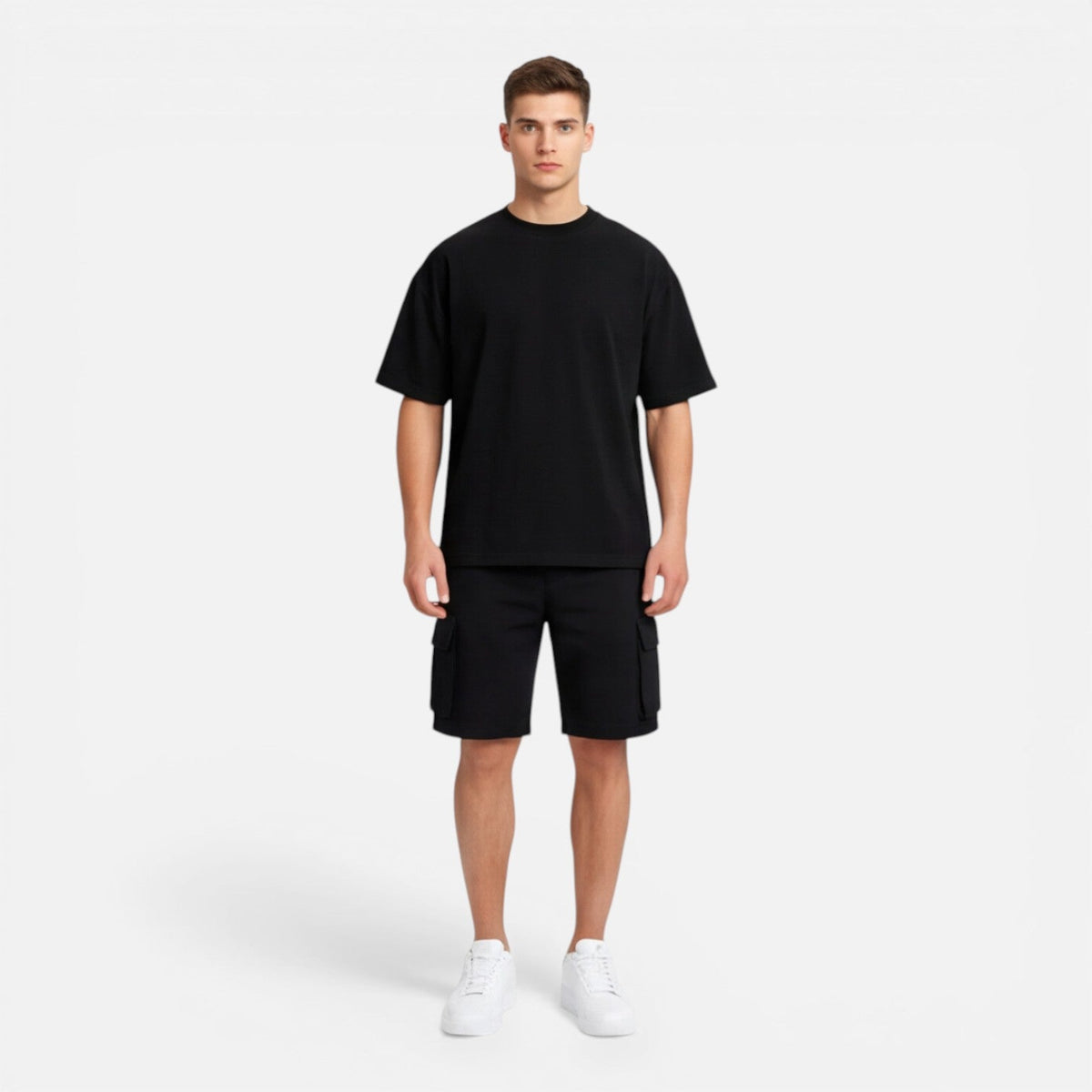 Completo Uomo T-Shirt e Pantaloncini Cargo Estivo Casual