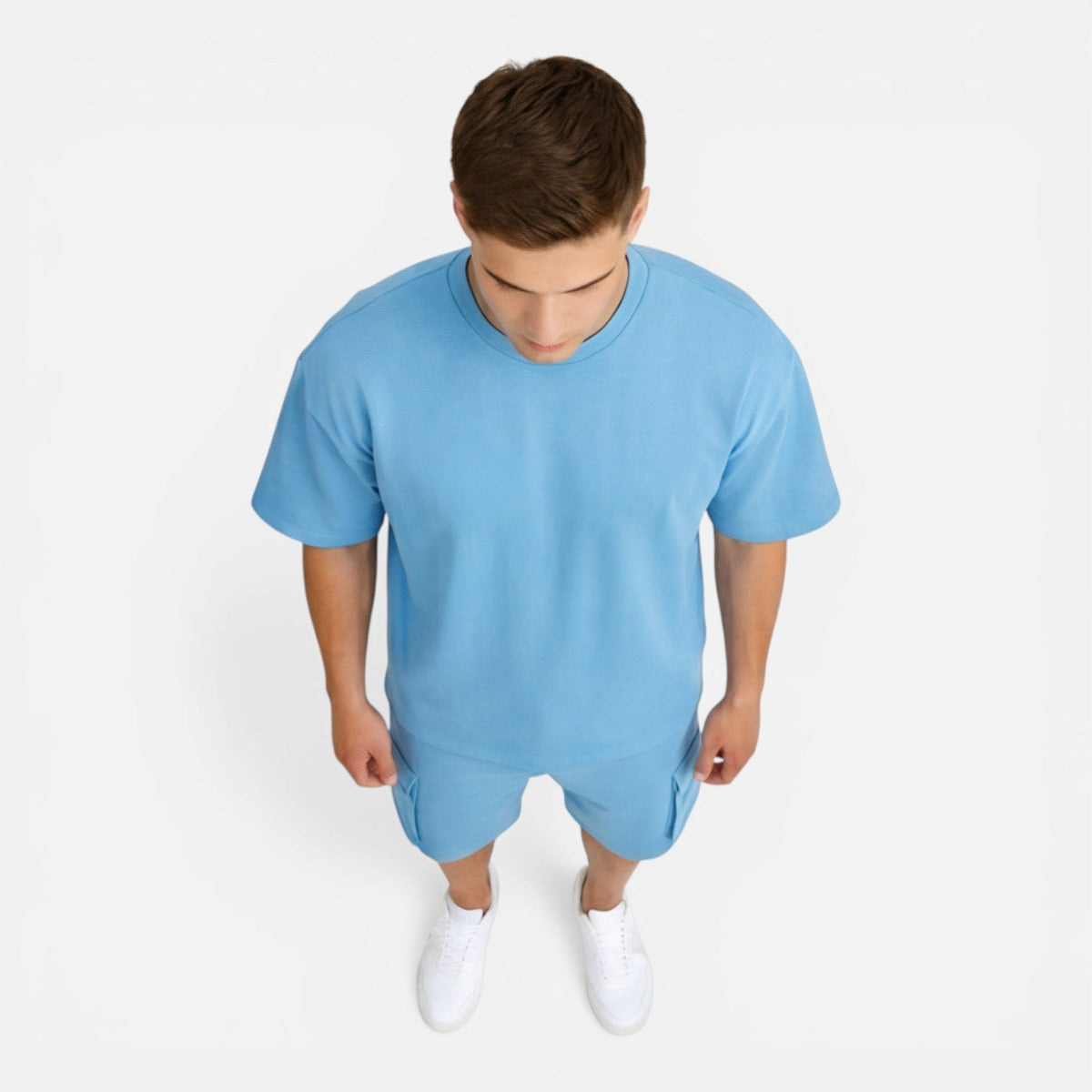 Completo Uomo T-Shirt e Pantaloncini Cargo Estivo Casual