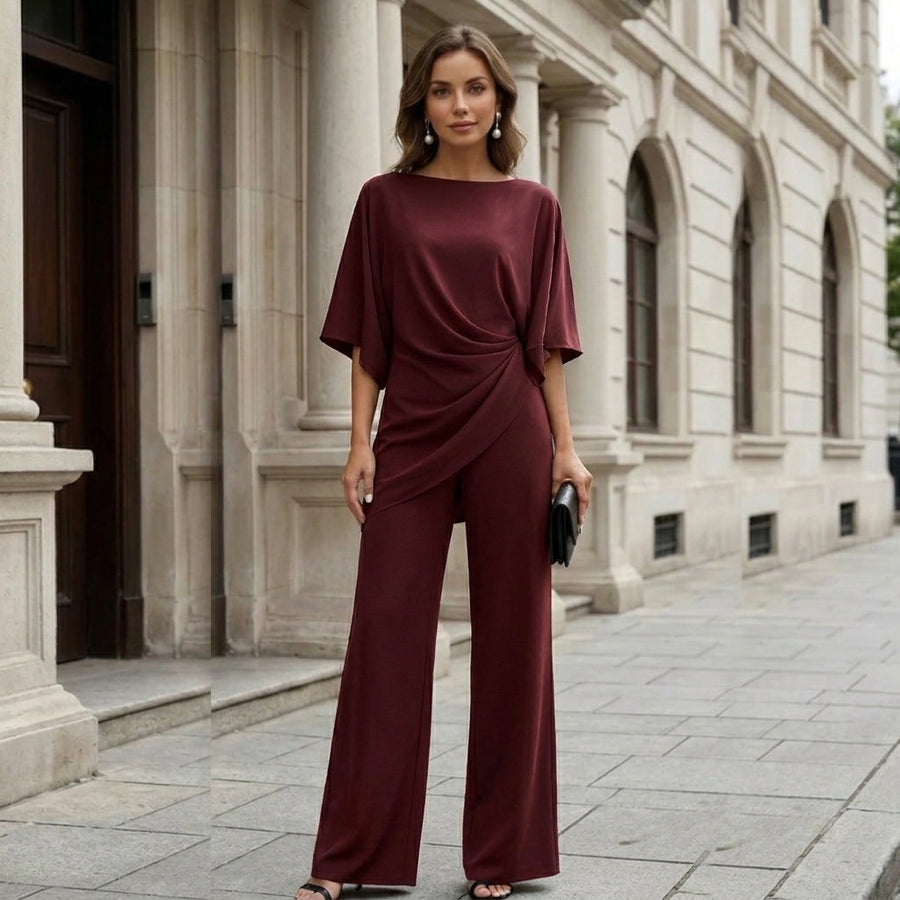 Gabriela | Completo di Blusa Drappeggiata e Pantalone Largo