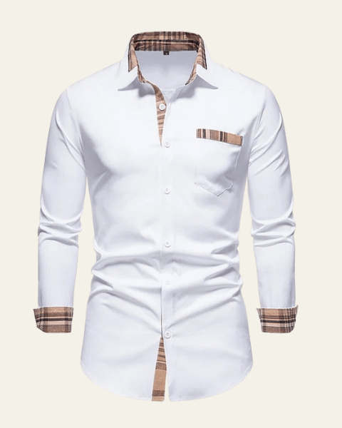 Camicia Uomo a Quadri con Bottoni Misto Versatile