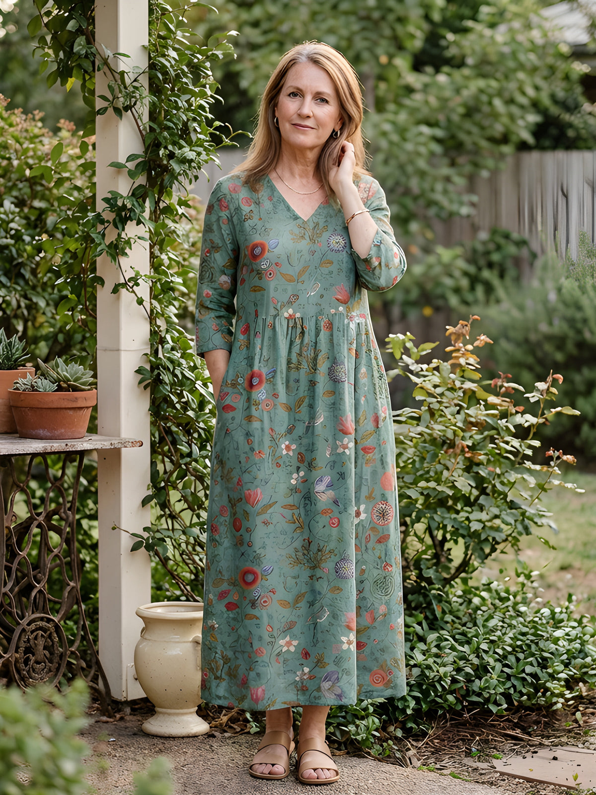Marley | Elegante Abito Maxi Floreale