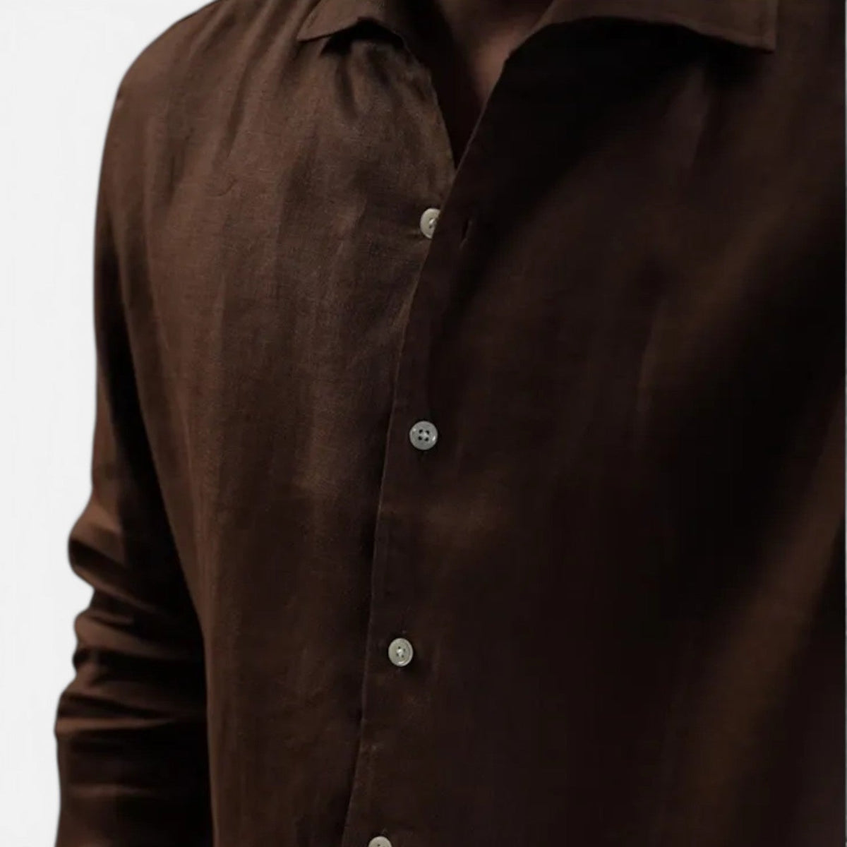 Camicia Lino Uomo Slim Fit Leggera Traspirante Business Casual