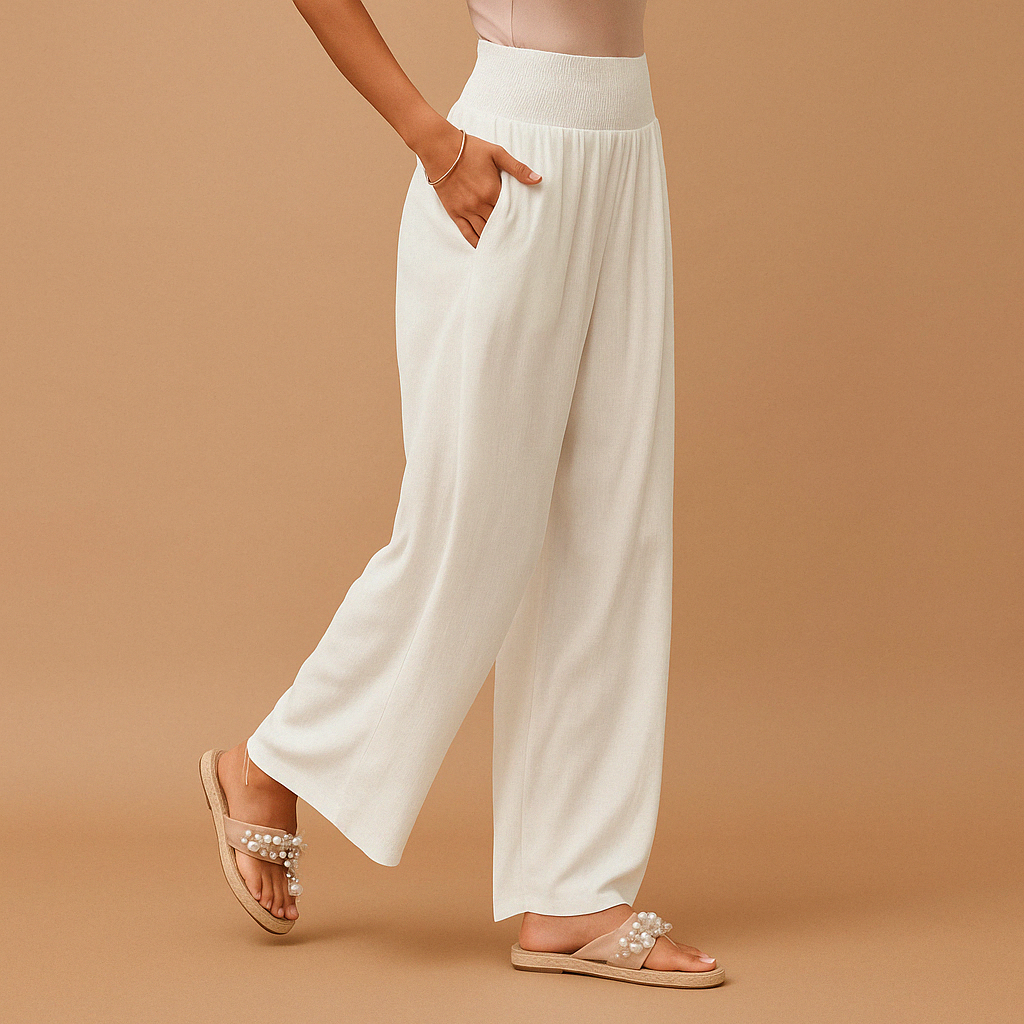 Lois | Pantaloni in Lino con Vita Elastica