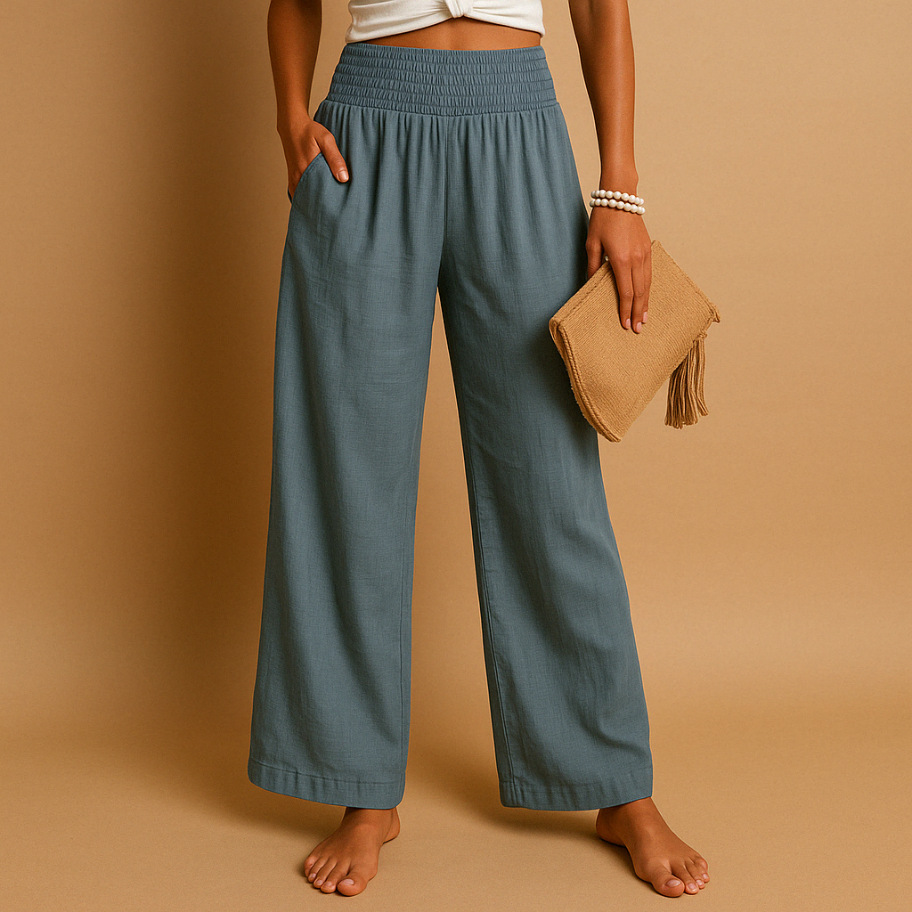 Lois | Pantaloni in Lino con Vita Elastica
