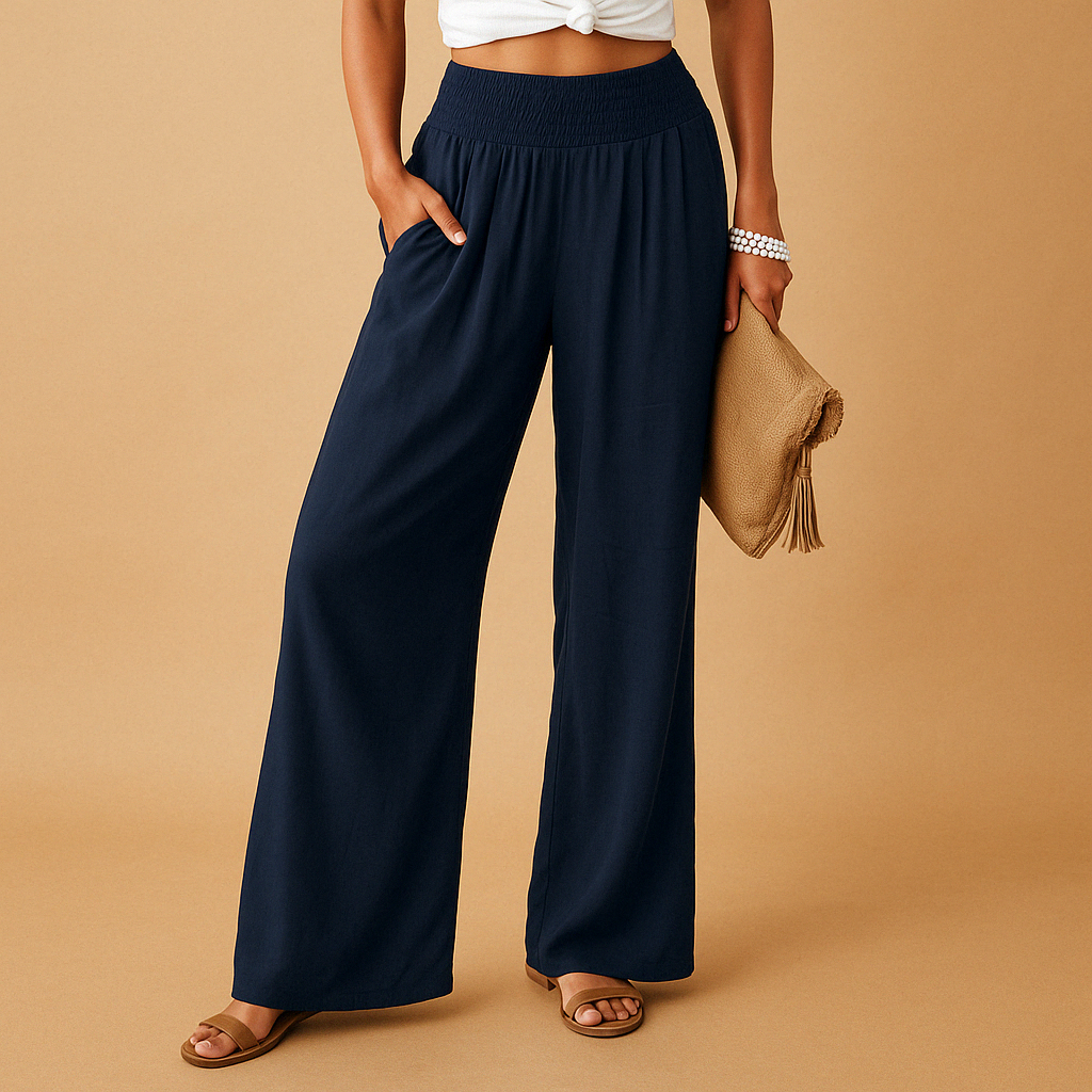 Lois | Pantaloni in Lino con Vita Elastica