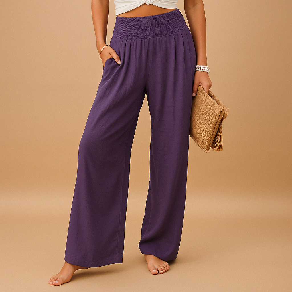 Lois | Pantaloni in Lino con Vita Elastica