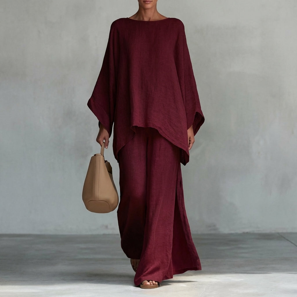 Christine | Completo Due Pezzi a Maniche Lunghe e Pantaloni Larghi