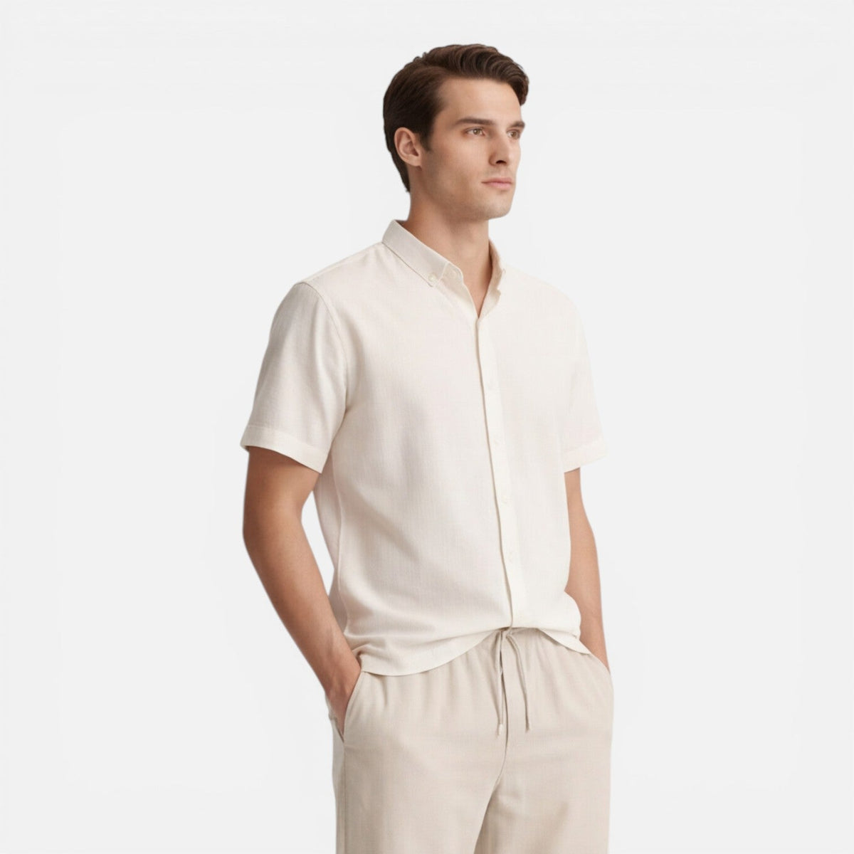 Completo Uomo Due Pezzi Camicia Maniche Corte e Pantaloni
