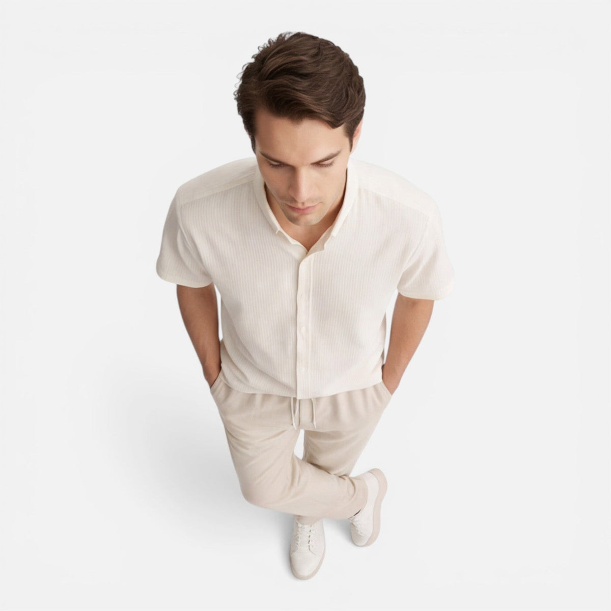 Completo Uomo Due Pezzi Camicia Maniche Corte e Pantaloni