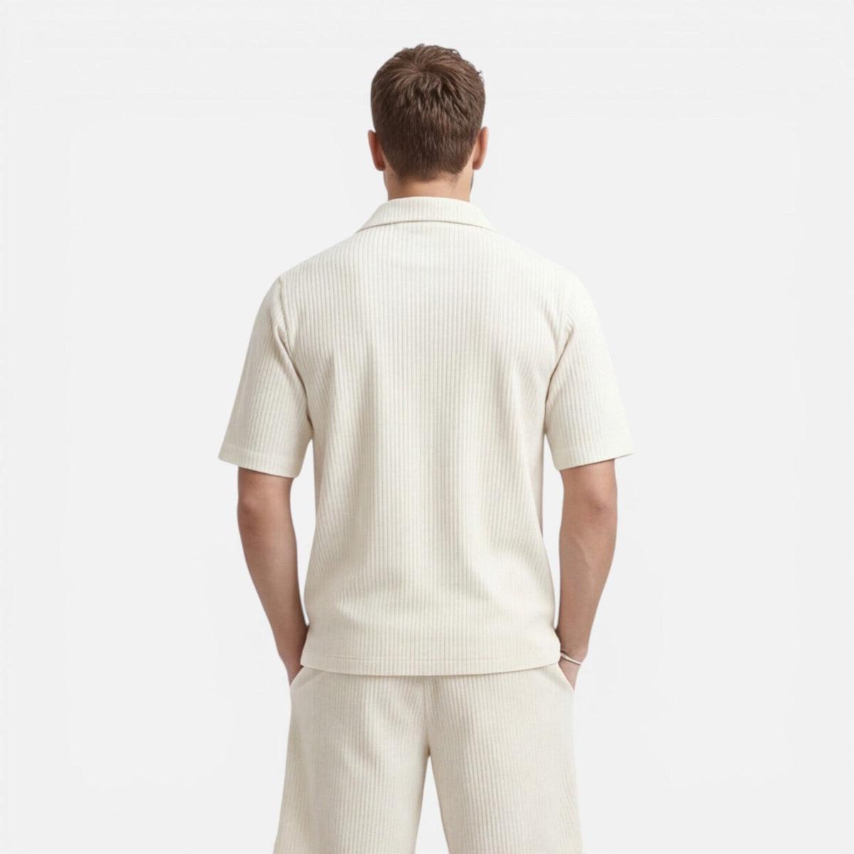 Completo Uomo in Velluto a Coste Camicia e Shorts Estivo
