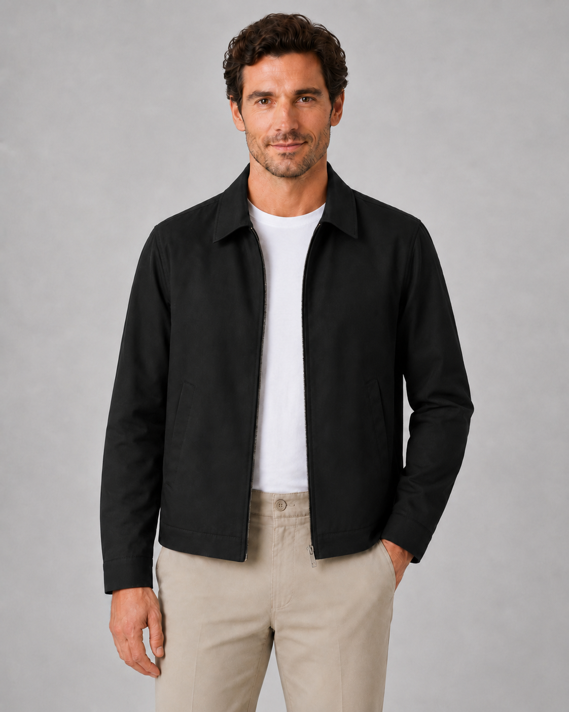 Giacca Harrington Uomo Leggera con Fodera a Quadri