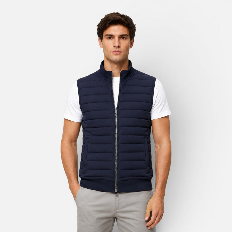 Gilet Trapuntato Uomo Leggero Smanicato con Zip Collo Alto
