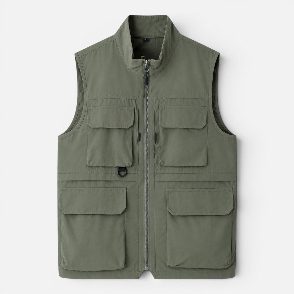 Gilet Uomo Utility Multitasche con Zip Leggero