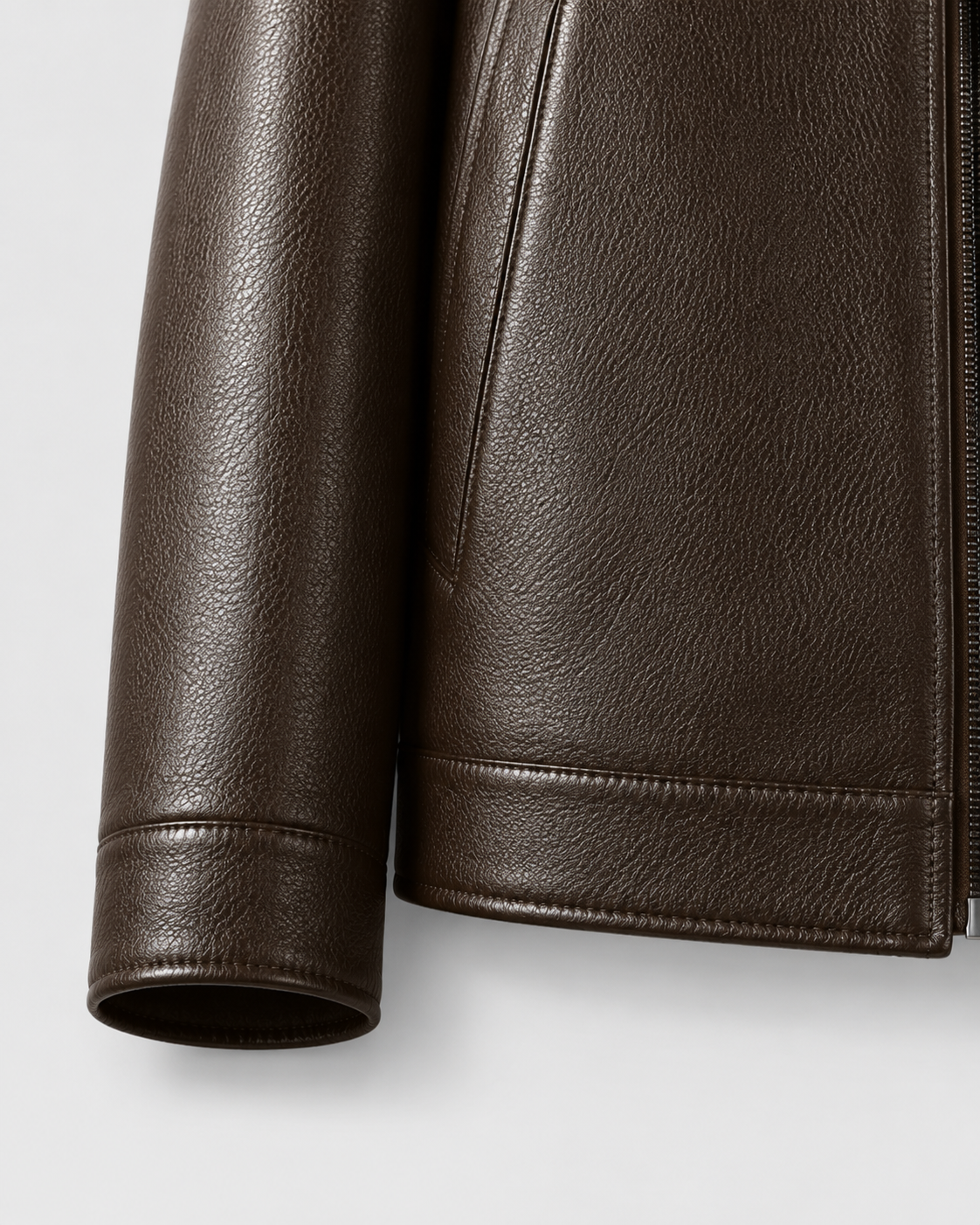 Giacca Uomo Effetto Pelle Collo Alto con Zip