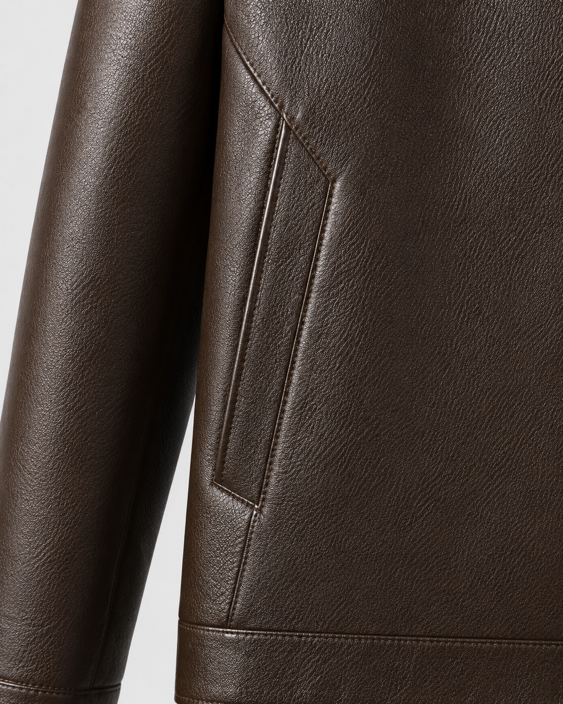Giacca Uomo Effetto Pelle Collo Alto con Zip