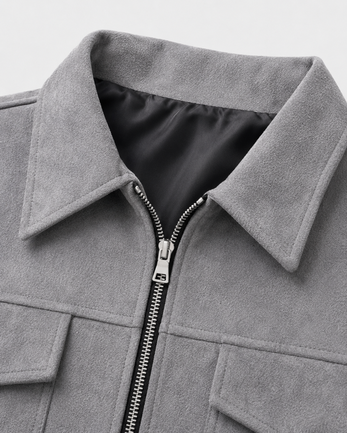 Giacca Uomo Utility in Camoscio Loose Fit con Zip
