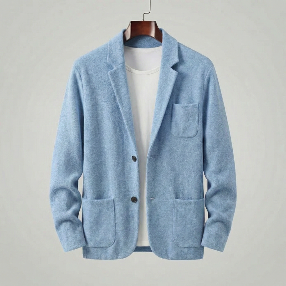 Blazer Uomo Monopetto Casual con Revers Taglio Sartoriale