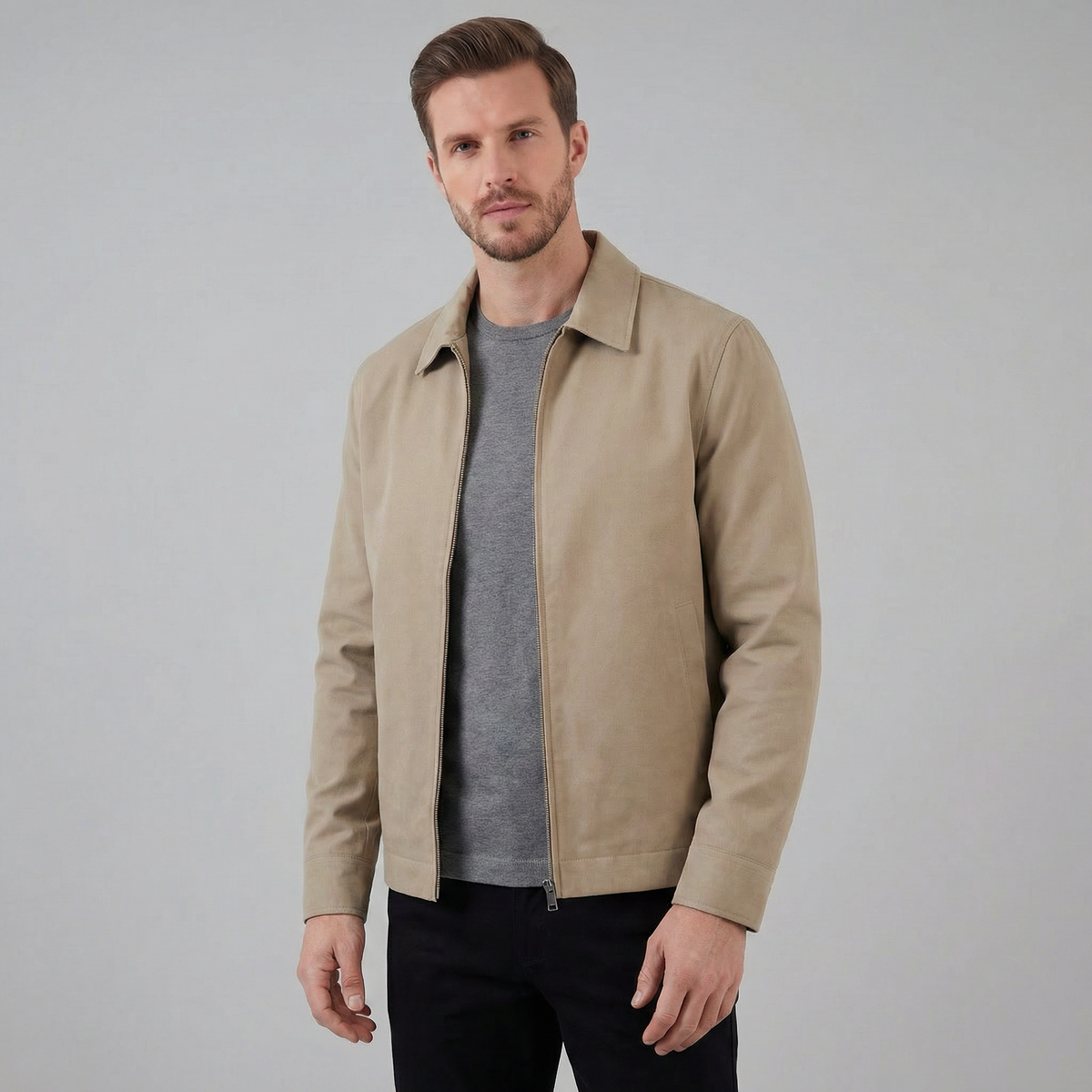 Giacca Uomo Mezza Stagione Slim con Colletto Classico
