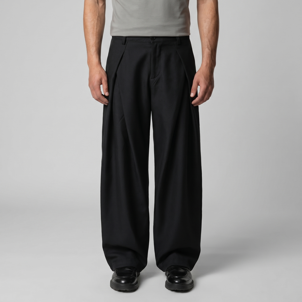 Pantaloni Uomo Sartoriali Gamba Ampia con Pince