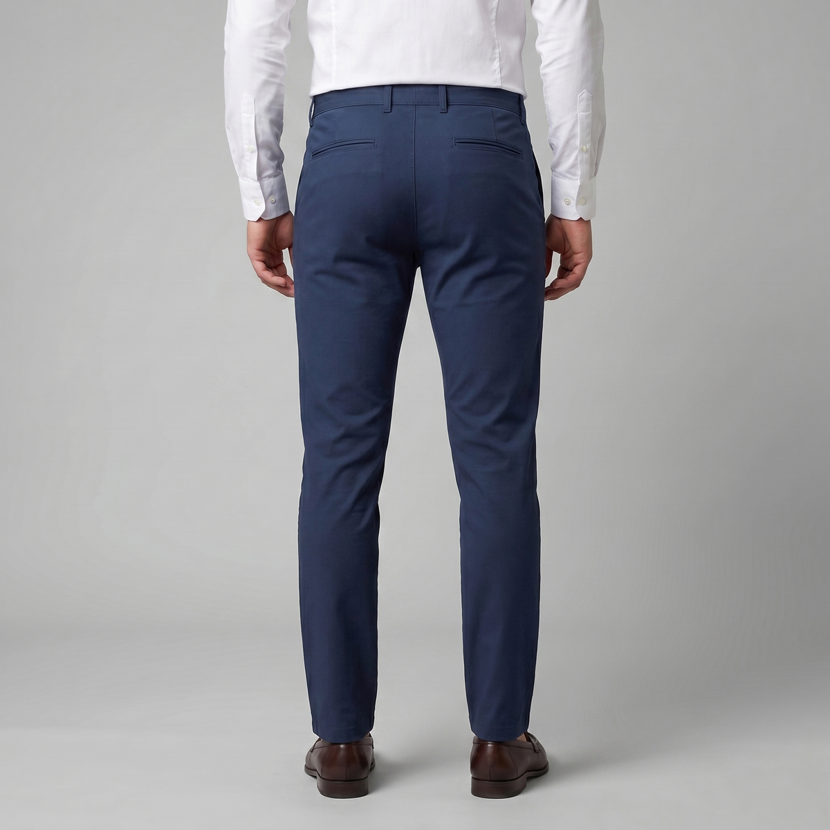 Pantaloni Chino Uomo Gamba Dritta in Misto Cotone
