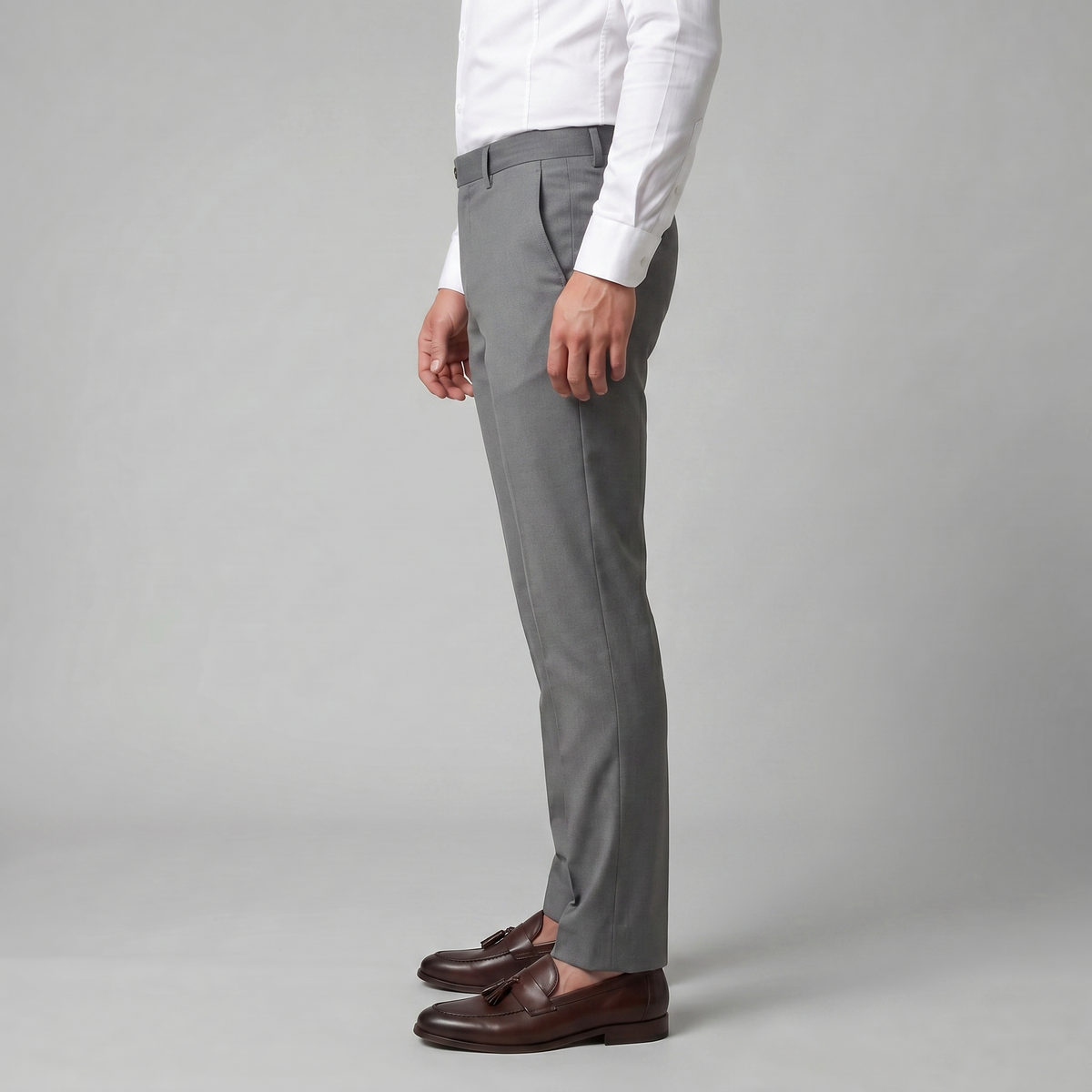 Pantaloni Chino Uomo Gamba Dritta in Misto Cotone