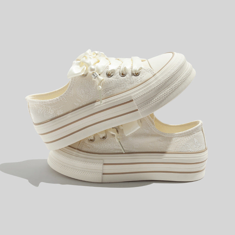Helviana™ | Sneakers Platform da Donna con Lacci in Raso