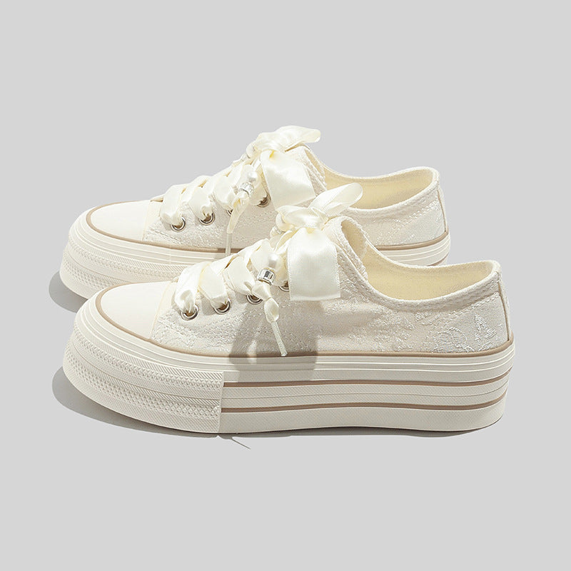 Helviana™ | Sneakers Platform da Donna con Lacci in Raso