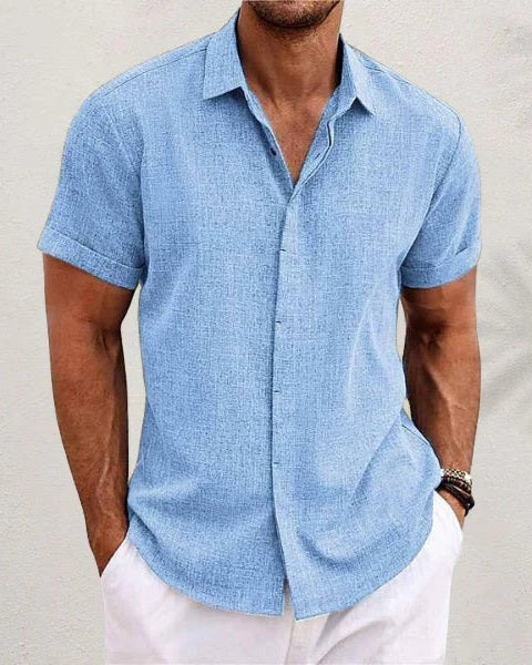 Camicia Uomo a Maniche Corte Morbida Leggera Estiva