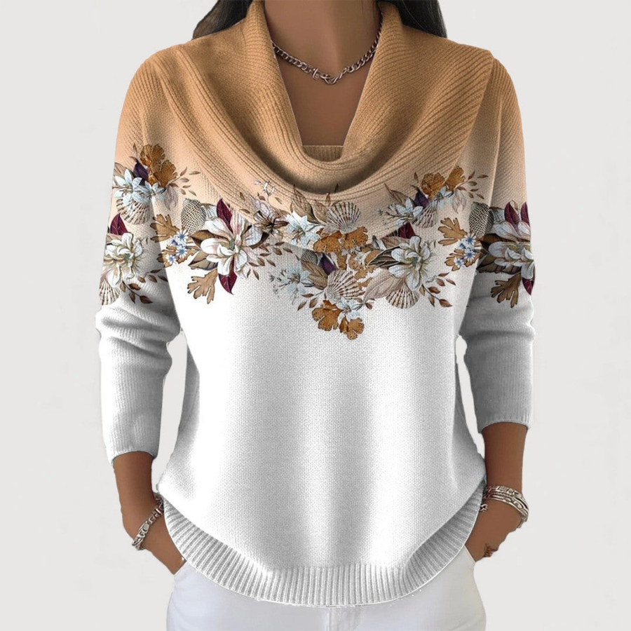 Nora™ Maglione Floreale con Collo Morbido