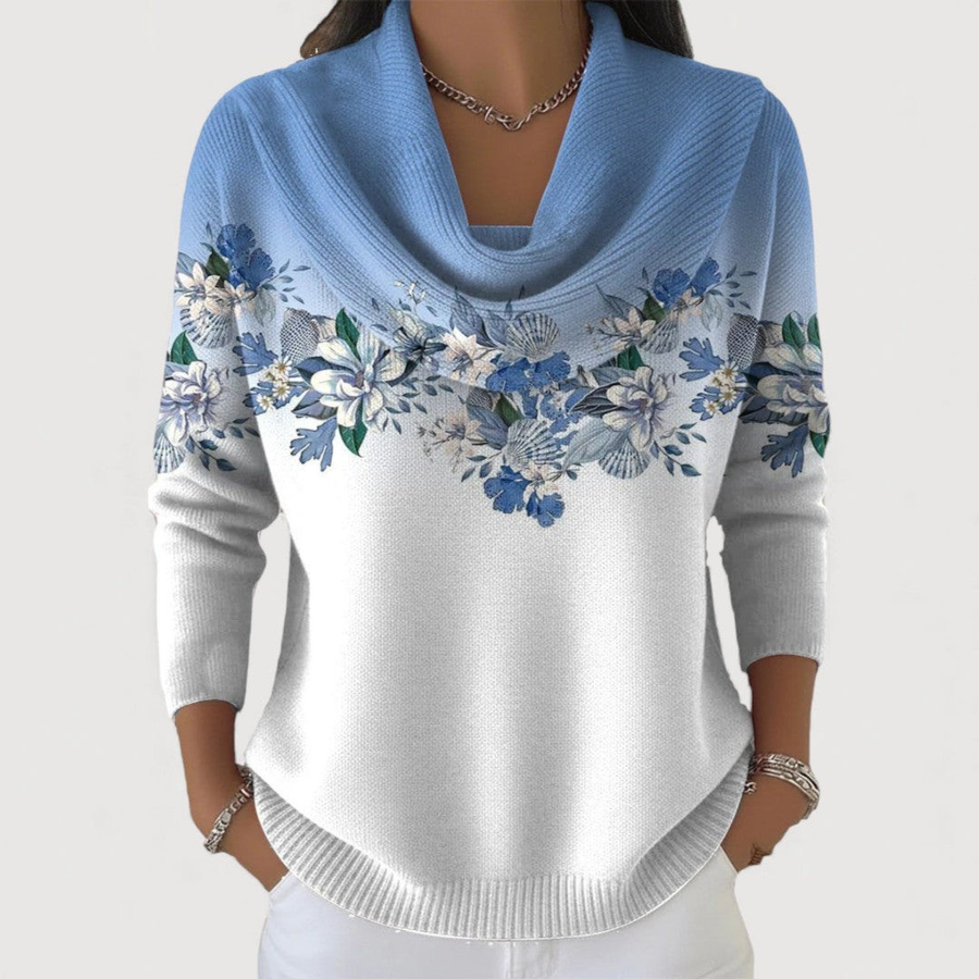 Nora™ Maglione Floreale con Collo Morbido