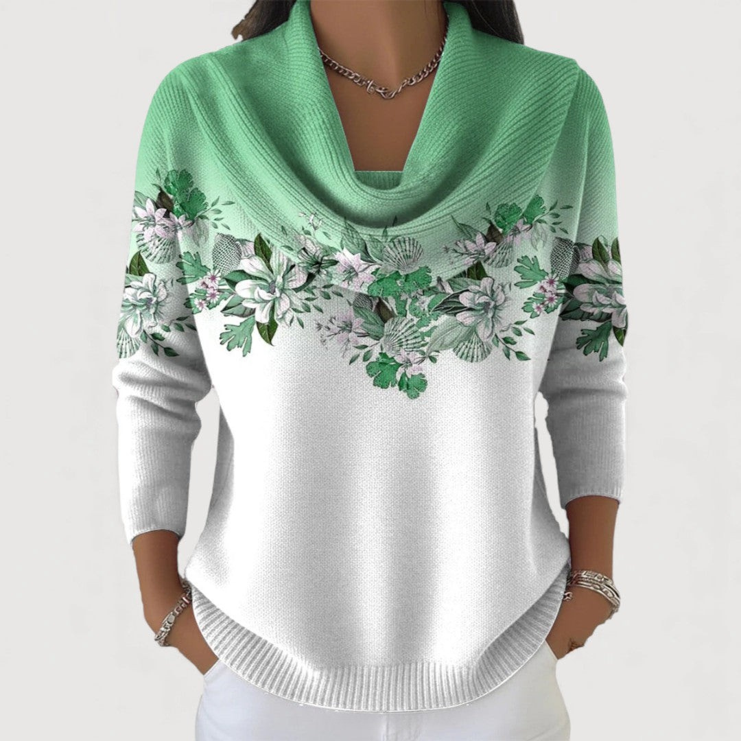 Nora™ Maglione Floreale con Collo Morbido