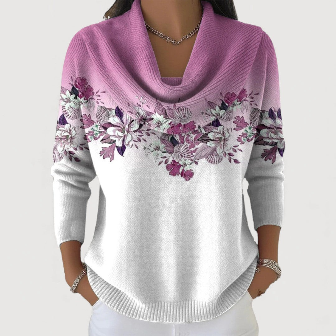Nora™ Maglione Floreale con Collo Morbido