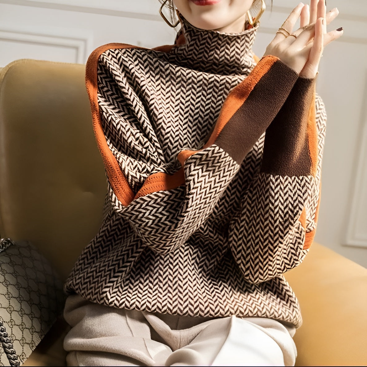 Alma™ | Maglione a righe con colletto polo