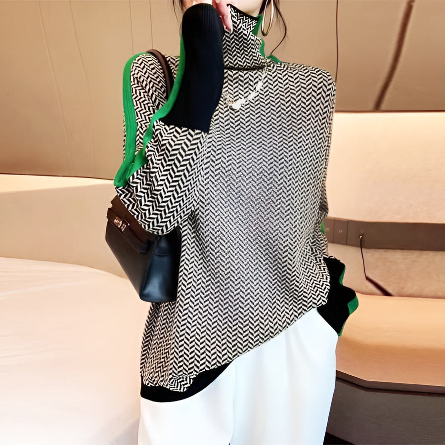 Alma™ | Maglione a righe con colletto polo