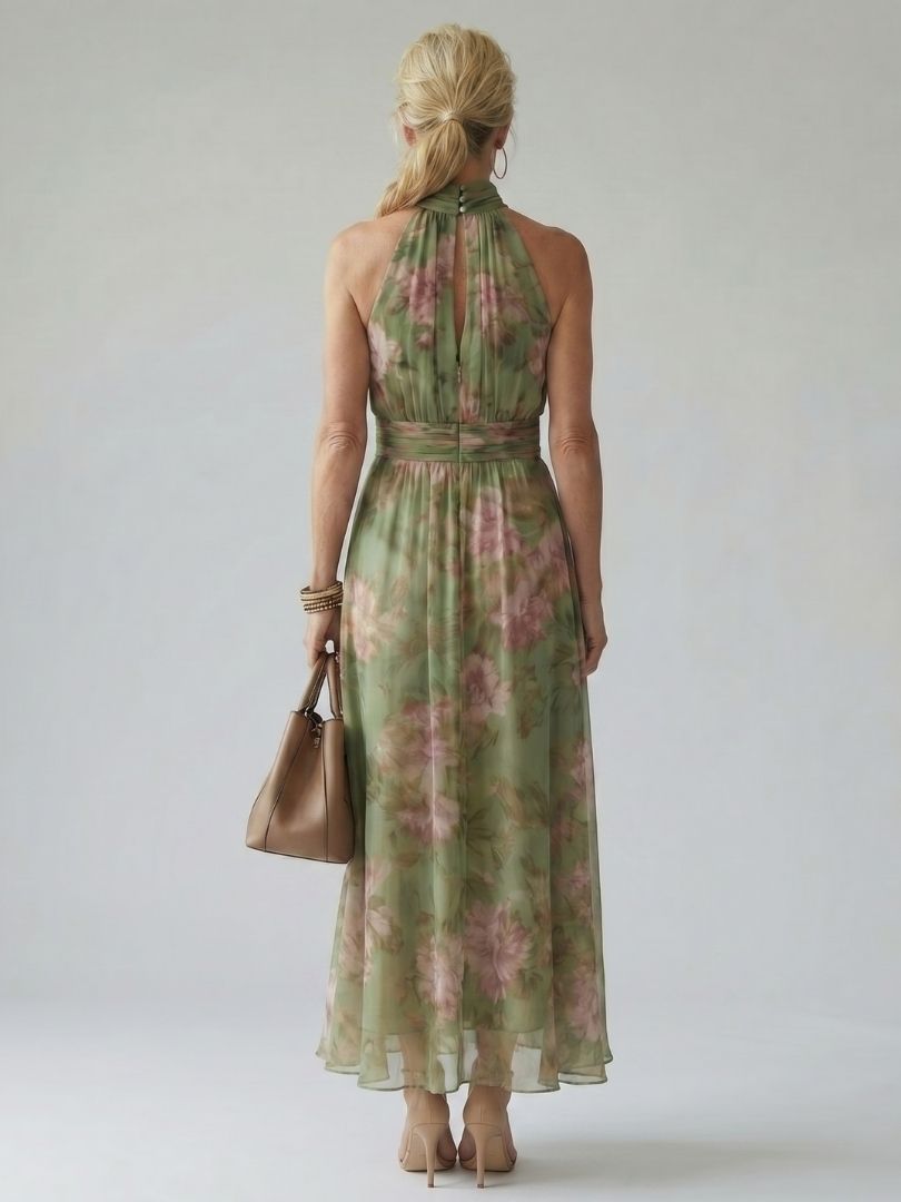 Relle | Abito Midi con Scollo All'Americana Arricciato