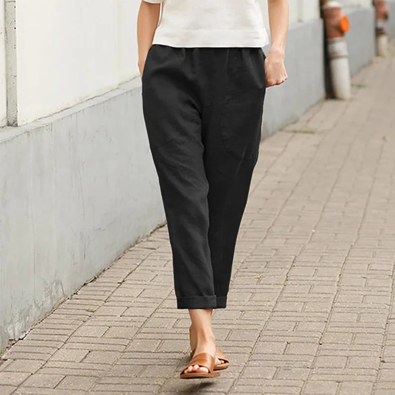 Kriza - Pantaloni a Gamba Larga con Tasche