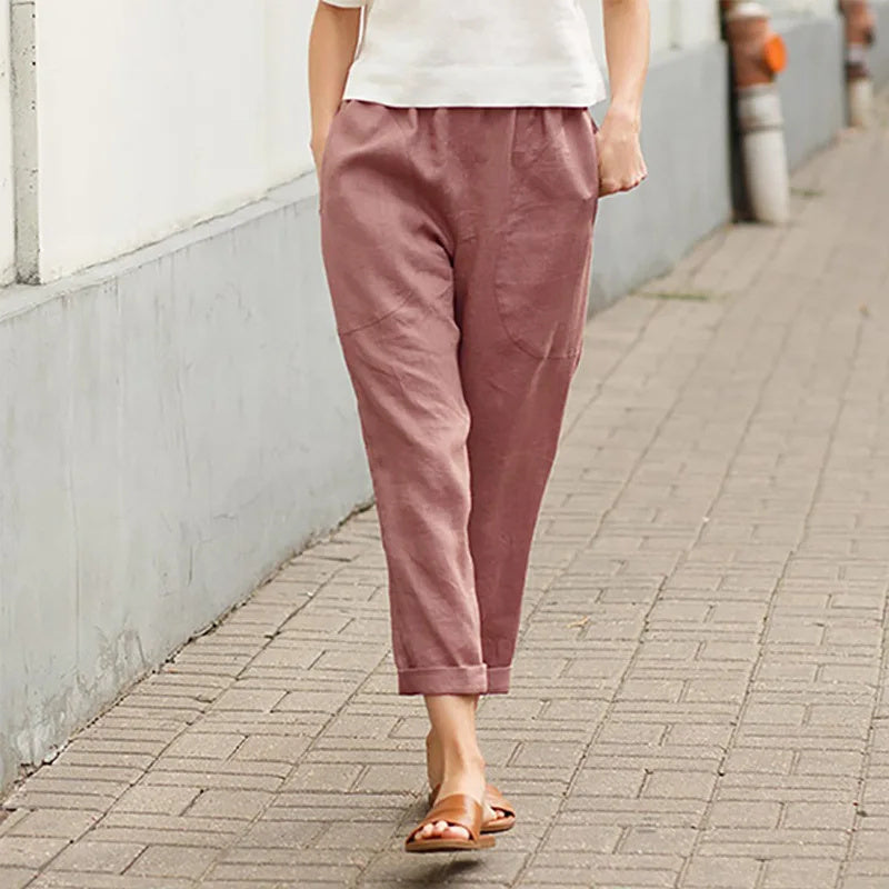 Kriza - Pantaloni a Gamba Larga con Tasche