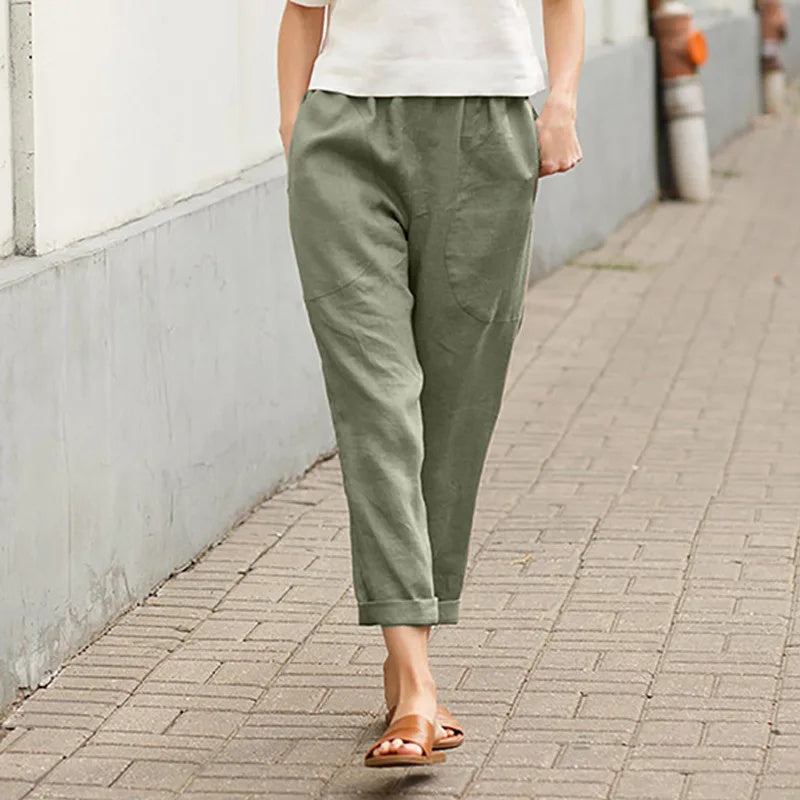 Kriza - Pantaloni a Gamba Larga con Tasche