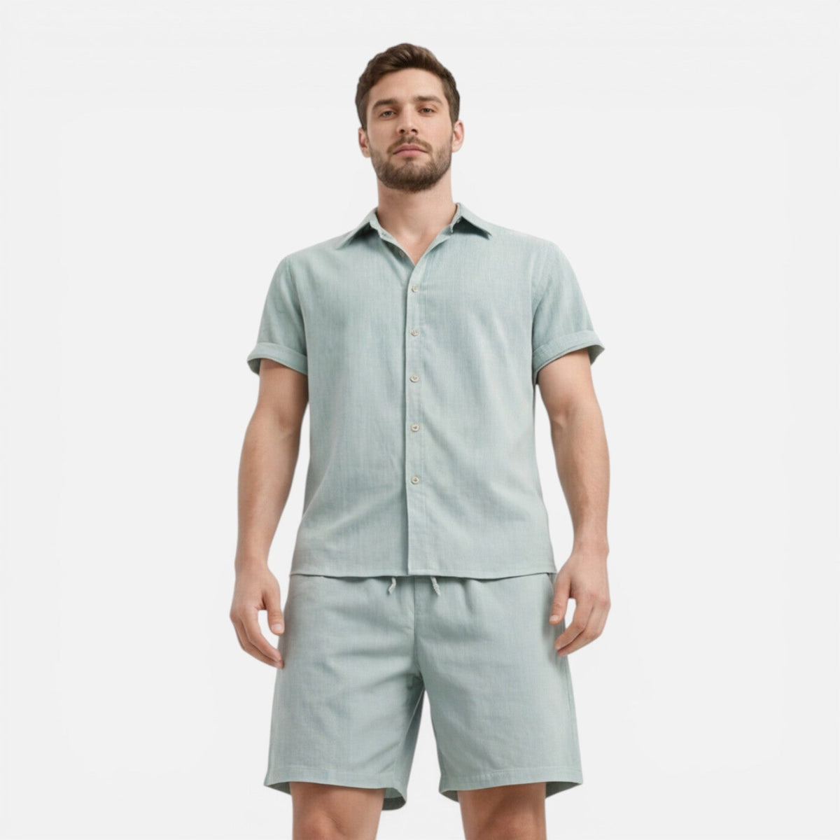 Completo Uomo Camicia e Shorts Leggero Estivo Co-Ord