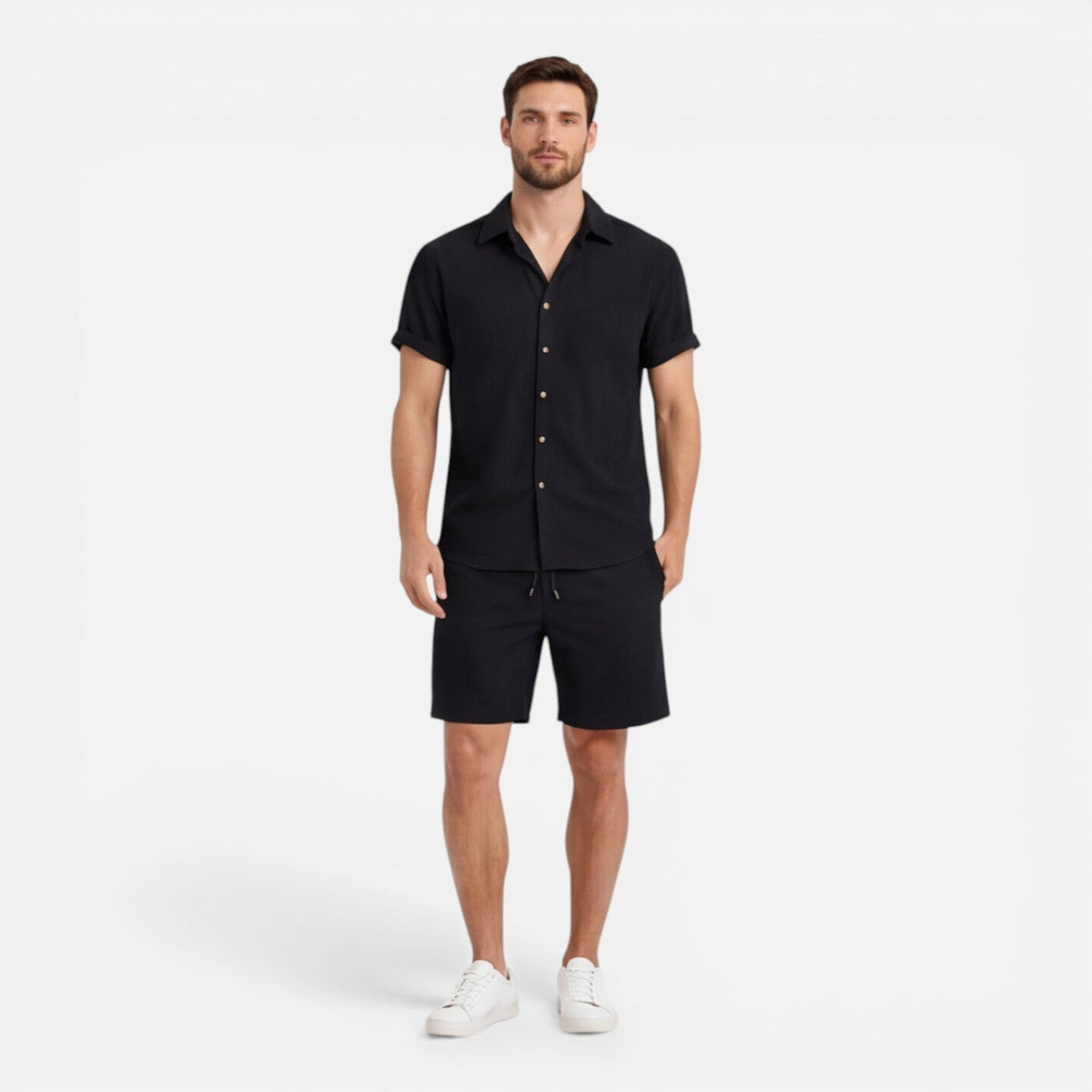 Completo Uomo Camicia e Shorts Leggero Estivo Co-Ord