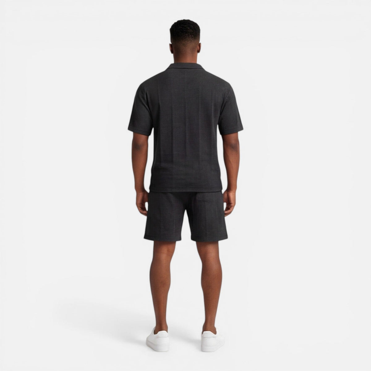 Completo Uomo Polo in Maglia Strutturata e Shorts Estivo
