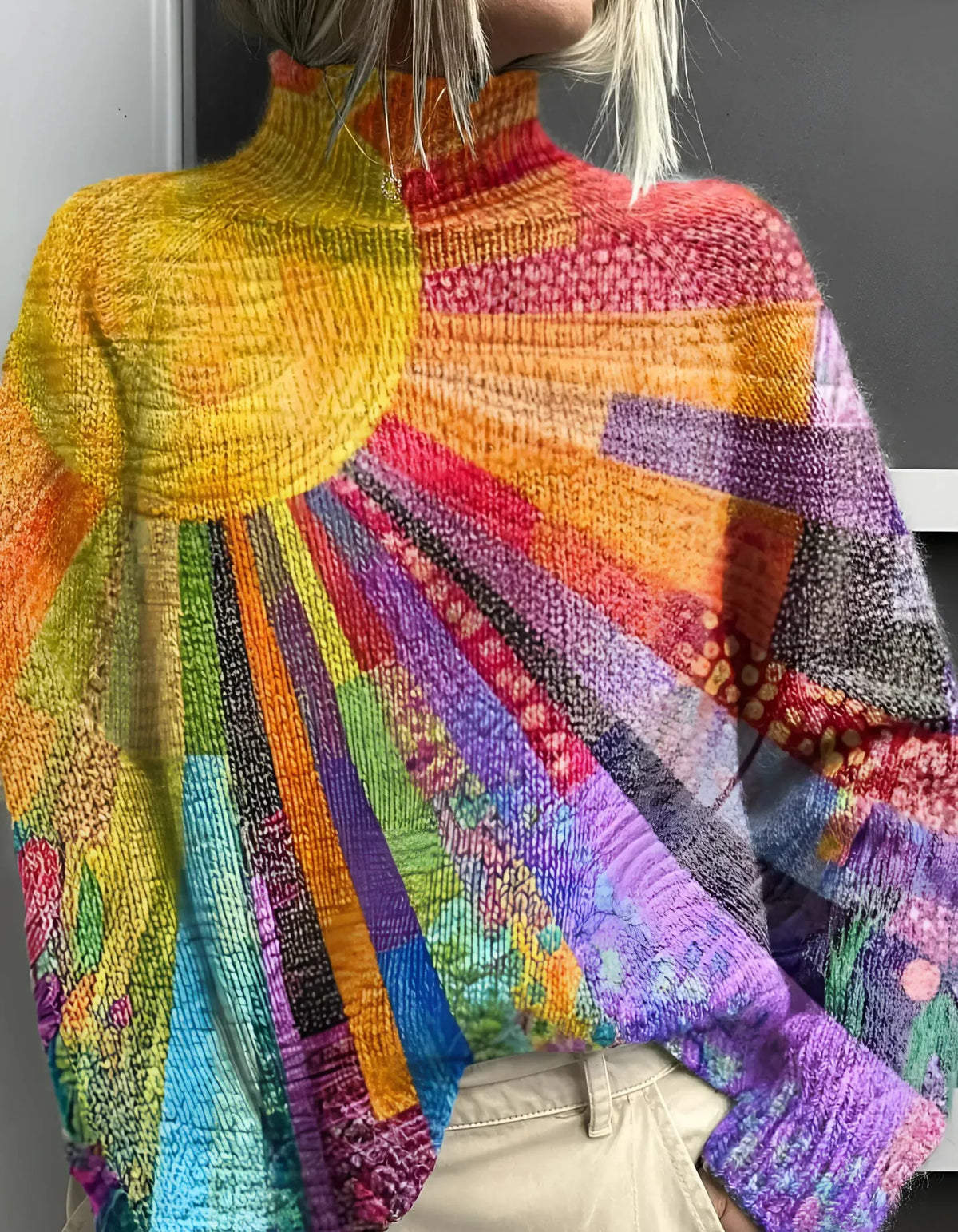 Ada™ | Maglione a Collo Alto Colorato e Allegro
