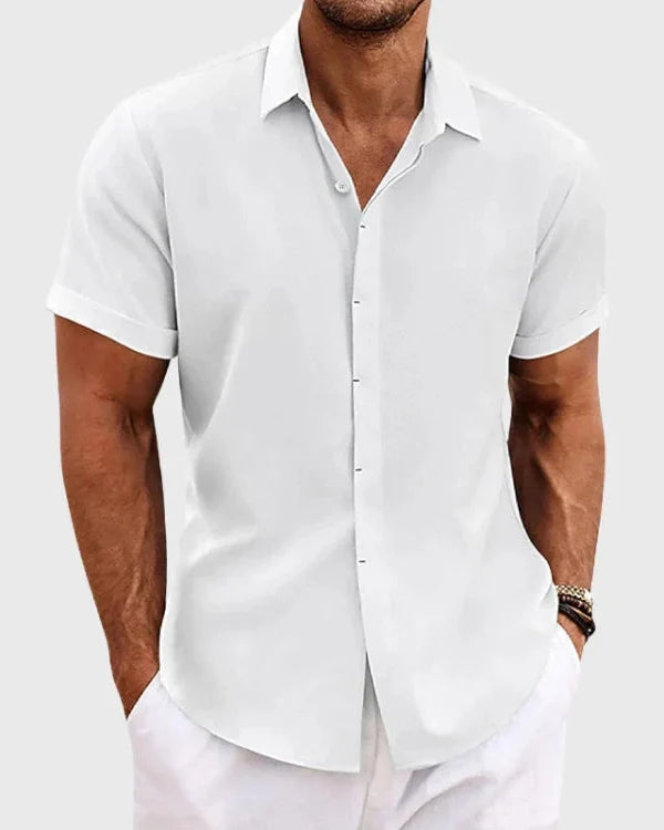 Camicia Uomo a Maniche Corte Morbida Leggera Estiva
