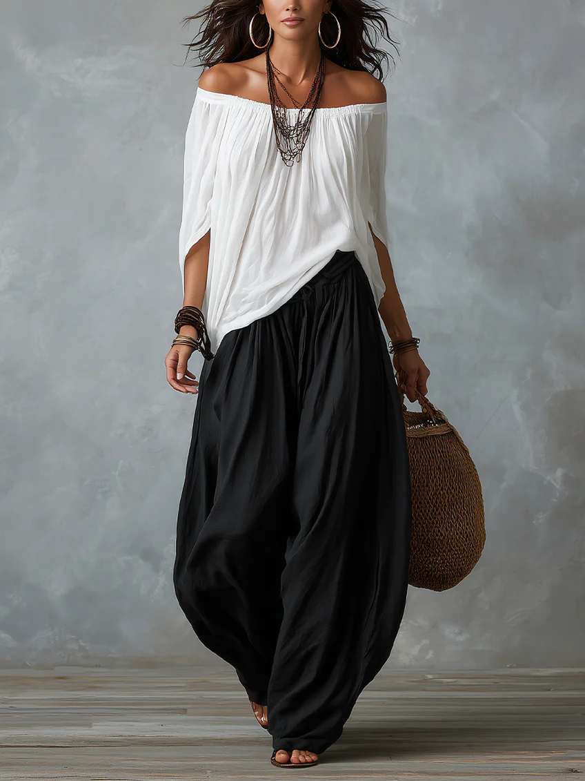 Tiziana | Set boho con pantaloni a palloncino
