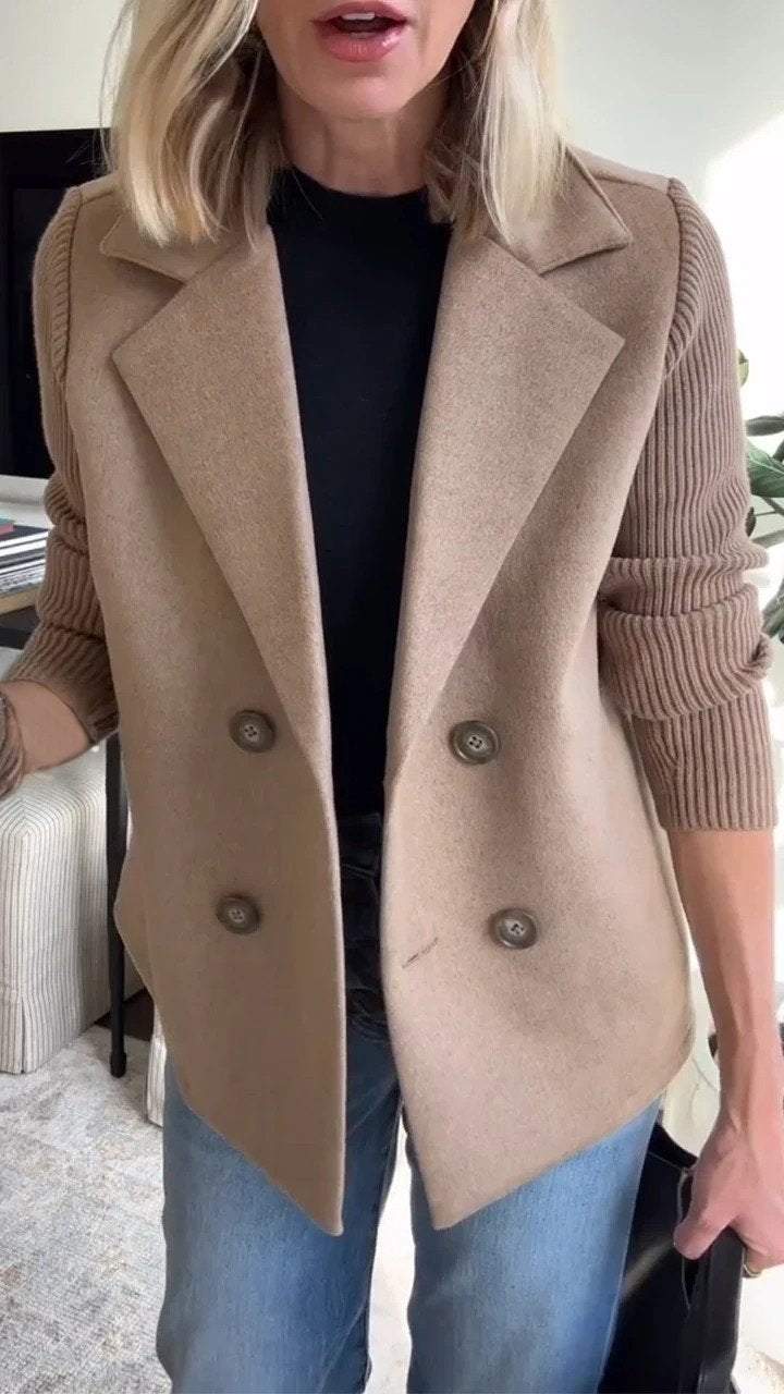 Camryn™ Blazer Elegante con Maniche in Maglia
