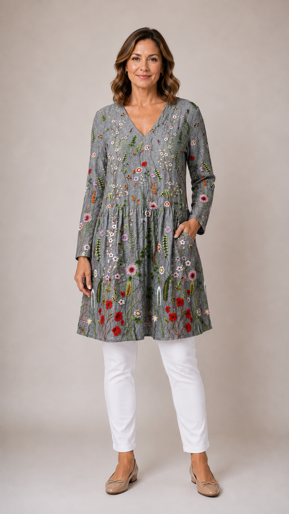 Audrey | Blusa Lunga con scollo a V